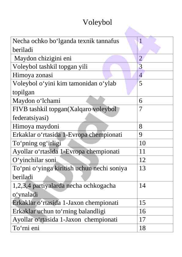 Voleybol oʻynash asoslari va qoidalari