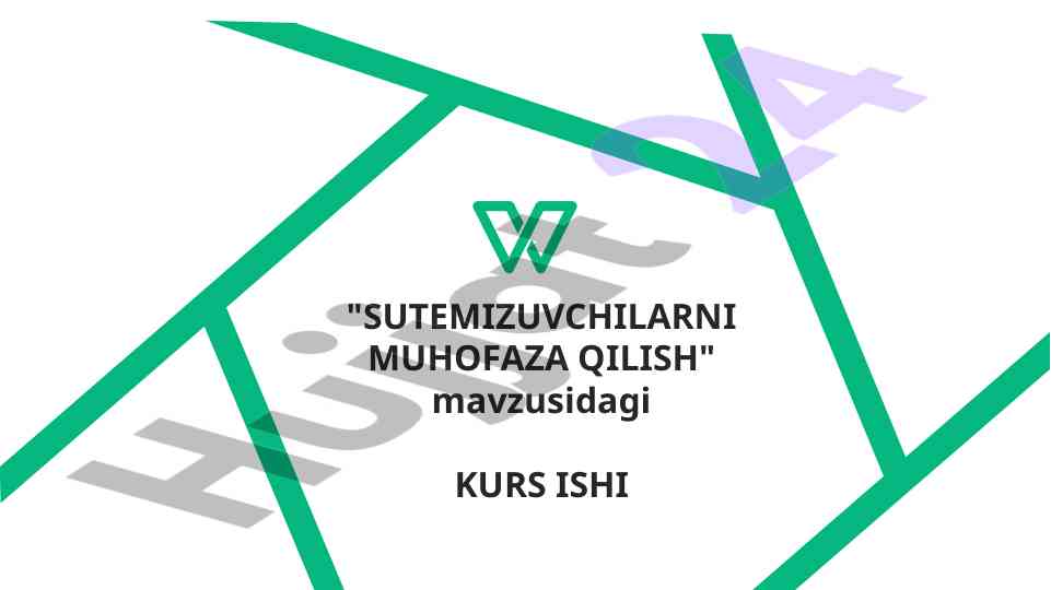 Sutemizuvchilarni muhofaza qilish mavzusidagi kurs ishlari