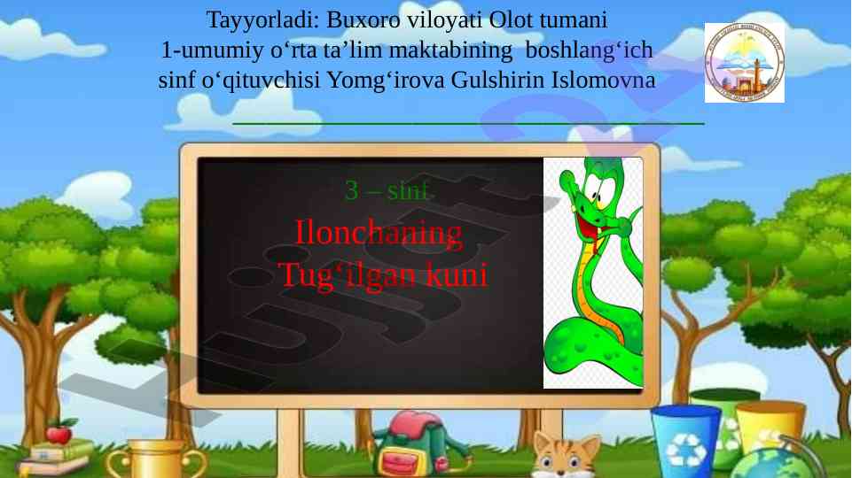 Ilonchaning tug‘ilgan kuni mavzusidagi o‘yinni o‘rganish