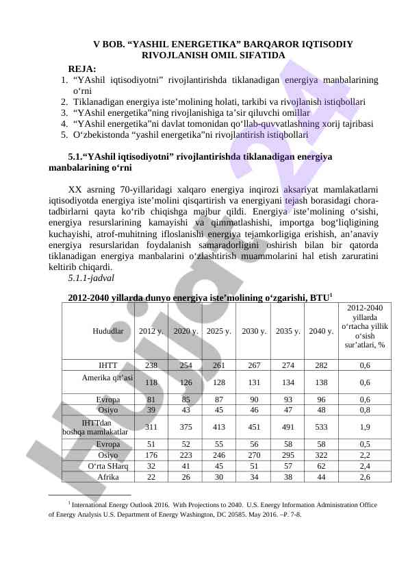 Yashil energetika rivojlanishida tiklanadigan energiyalar