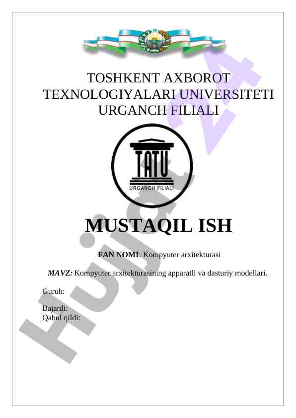 Kompyuter arxitekturasining dasturiy modellari