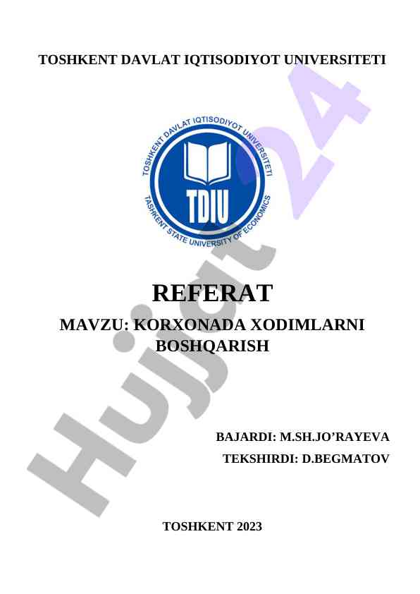 Korxonada xodimlarni boshqarish tizimi