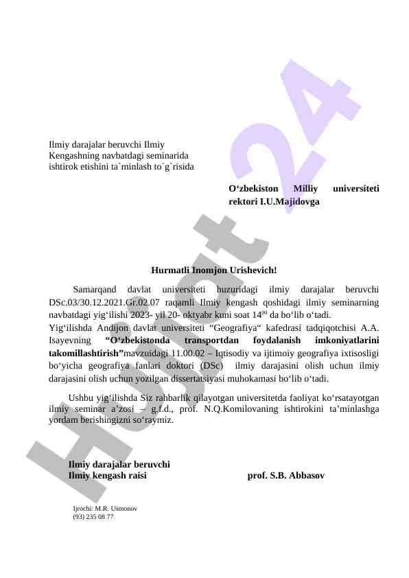 O'zbekistonda transportdan foydalanish imkoniyatlari