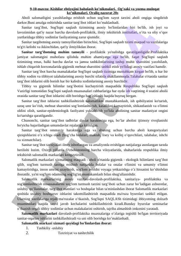 Kishilar ehtiyojini baholash ko’nikmalari