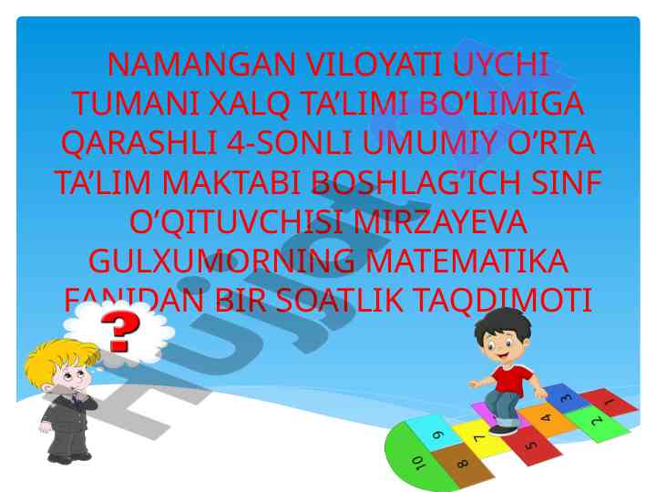 Qiziqarli masalalar yechish uy vazifasi