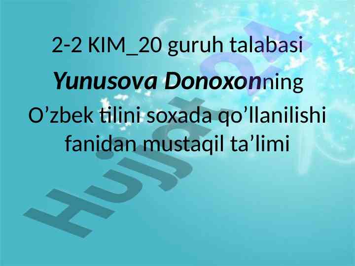 O’zbek tilida kasb-hunar so’zlarining qo’llanilishi