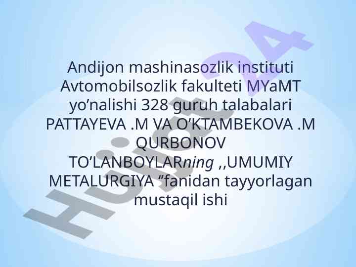 Po‘lat ishlab chiqirishning asosiy jarayonlari
