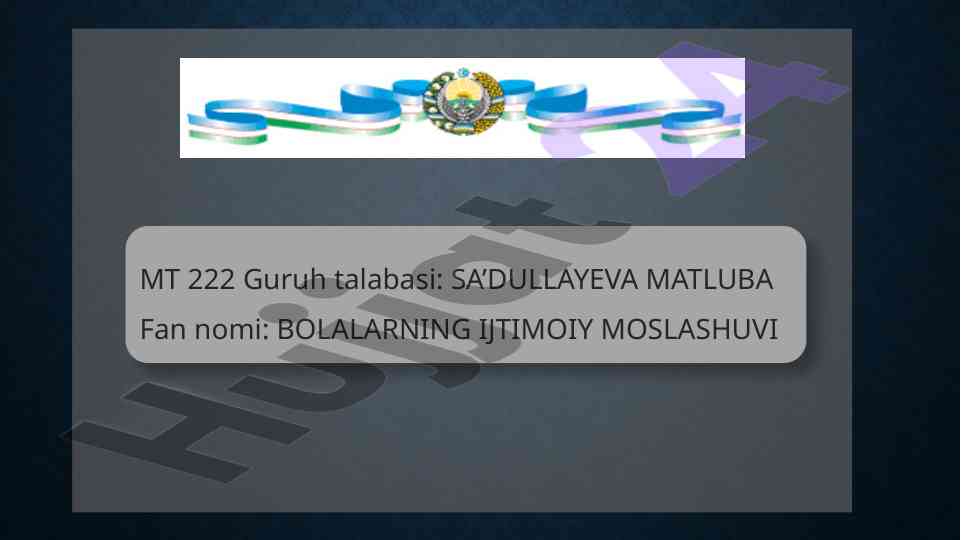 Bolani tarbiyalash va rivojlanishida faoliyat o‘rni