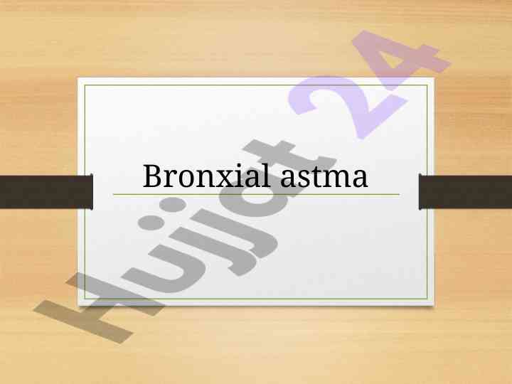 Bronxial astma: yuqumli allergik kasallik tahlili