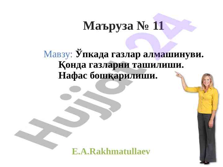 Ўпкада газлар алмашинуви ва nafas boshqarilishi