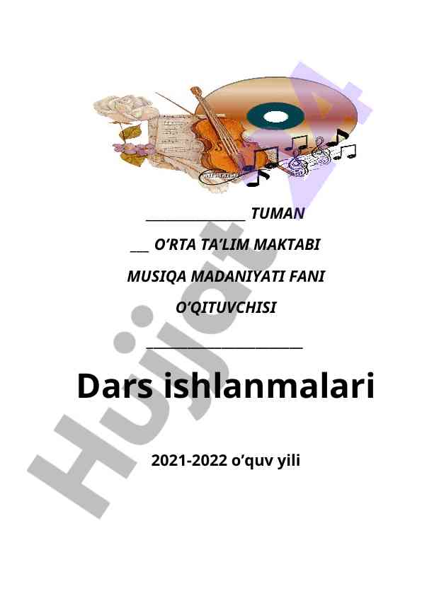 Folklor musiqasi dars ishlanmasi 2021-2022