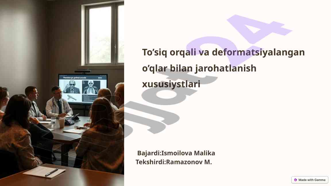 To'siq orqali va deformatsiyalangan o'qlar bilan jarohatlanish