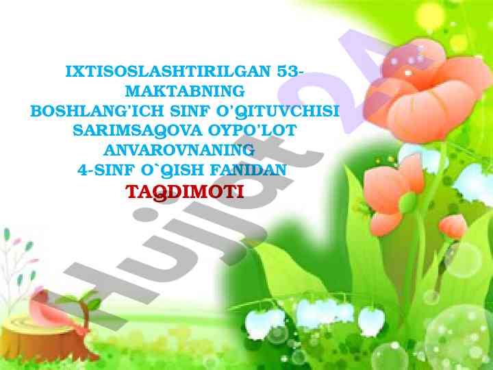 Boshlang’ich sinf o’qituvchisi tajribasi taqdimoti