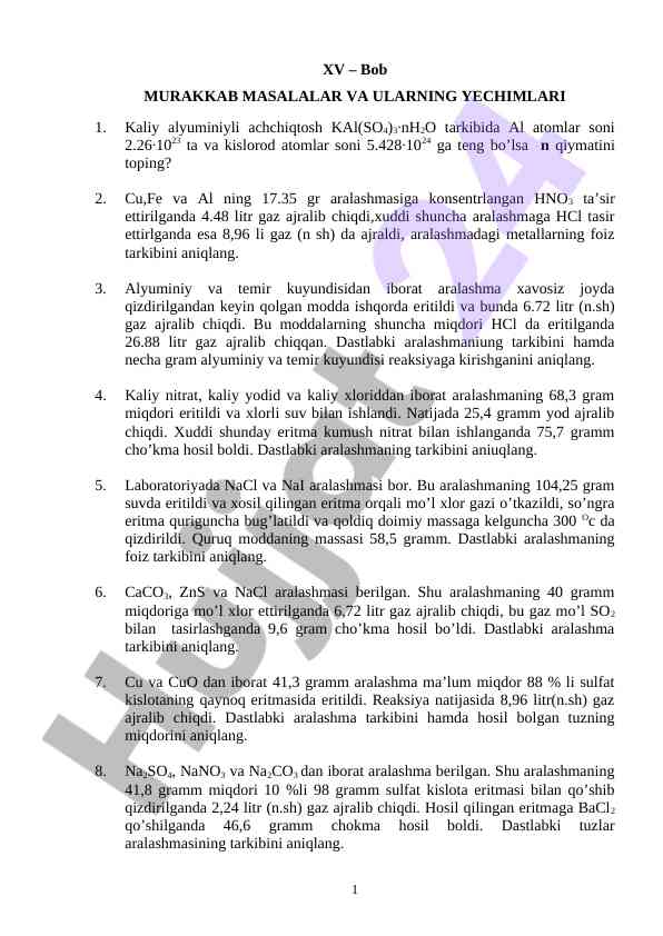 Murakkab masalalar va ularning yechimlari