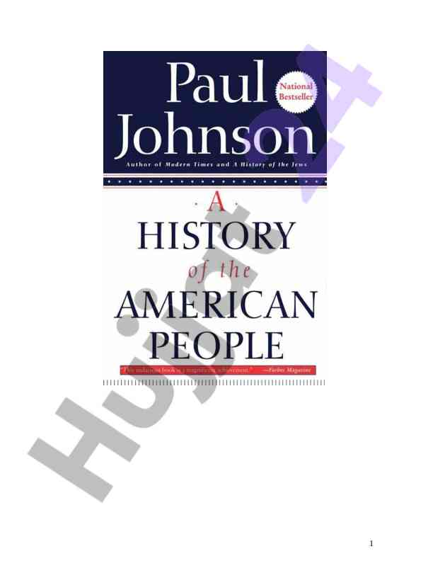 A history of the american people overview