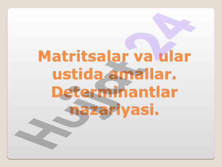 Matritsalar yordamida iqtisodiy jarayonlarni ifodalash