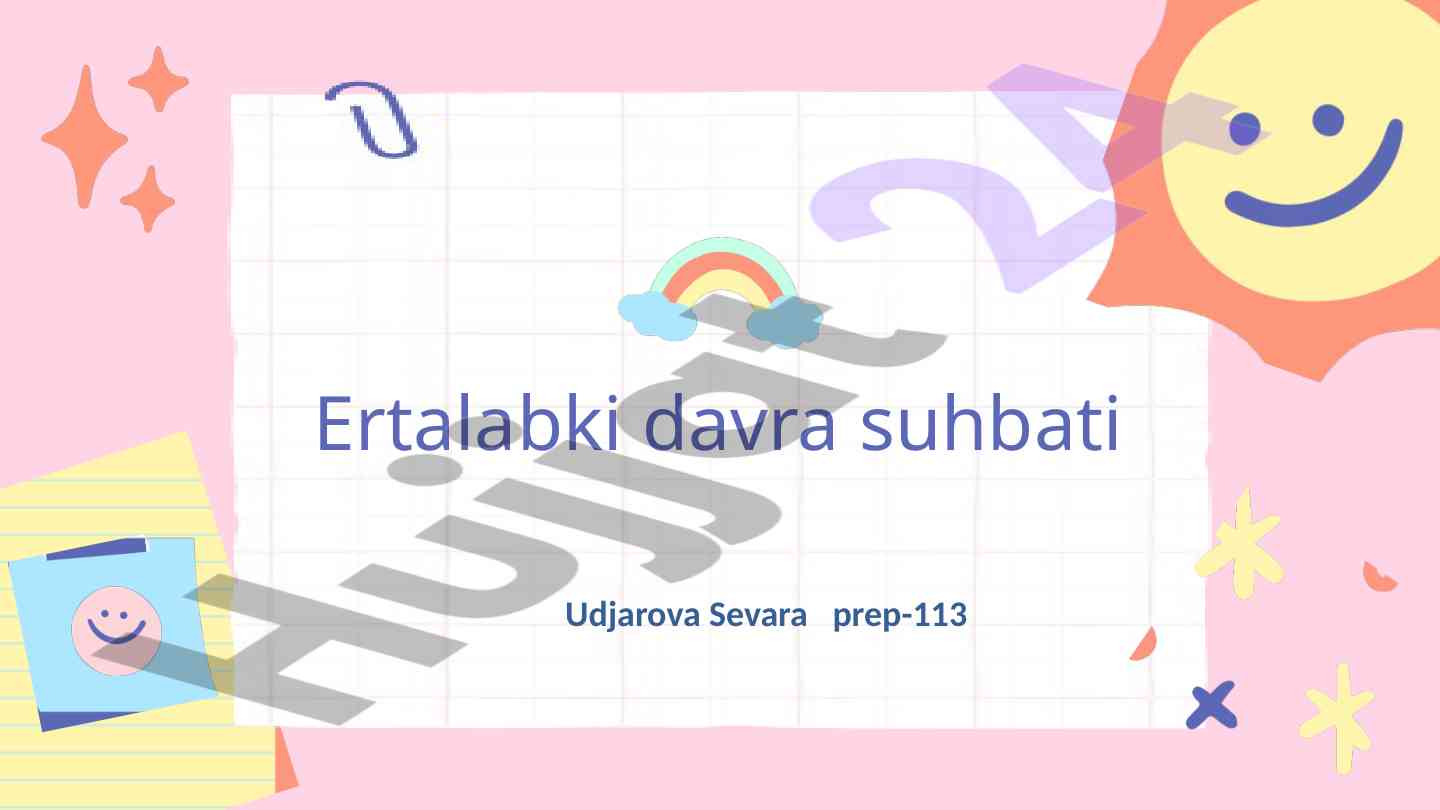 Ertalabki davra suxbati bo'yicha dars rejasi