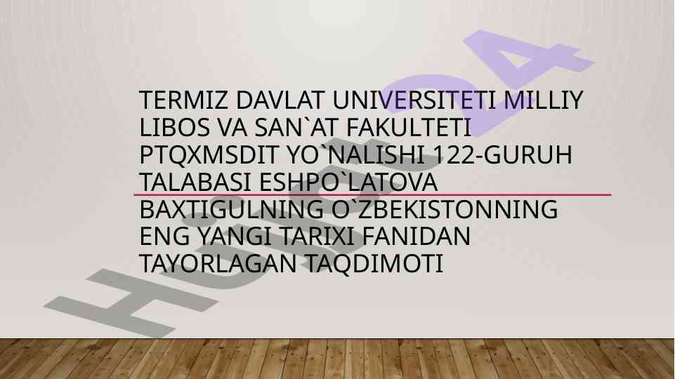 Mustaqil o‘zbekiston tashkil topishi ta’limoti