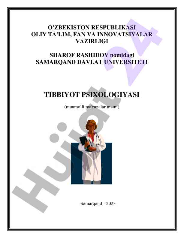 Tibbiyot psixologiyasi muamolli ma'ruzalar to'plami