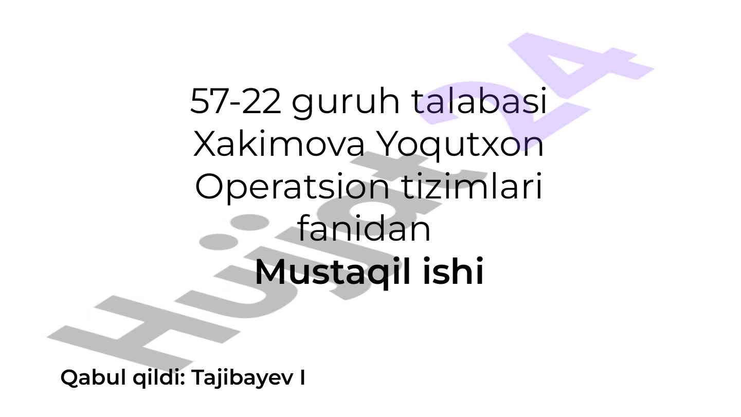 Operatsion tizimlarda ishlov berish ustivorligi
