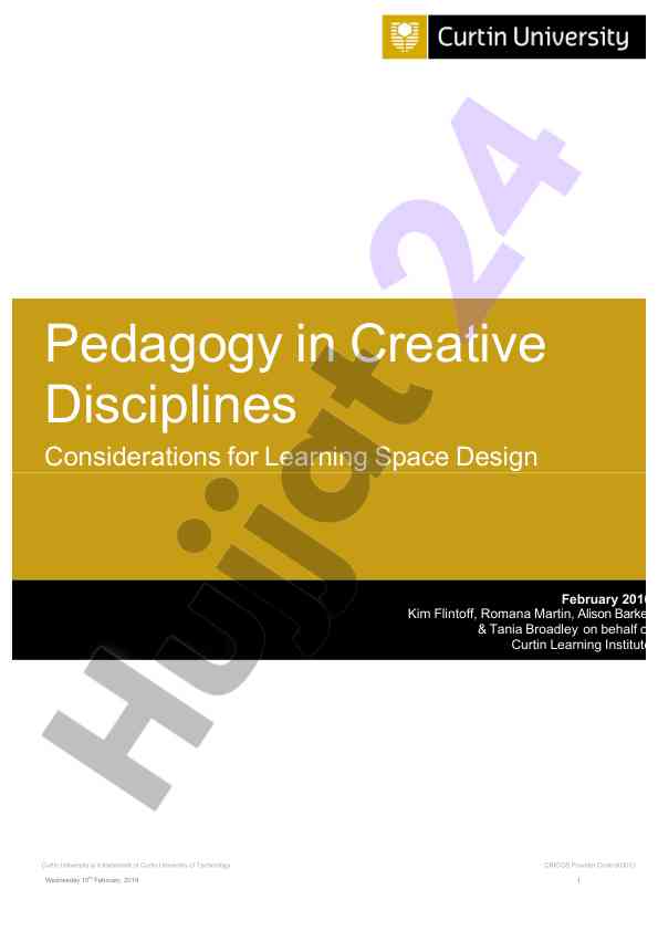Pedagogy in creative disciplines learning space design