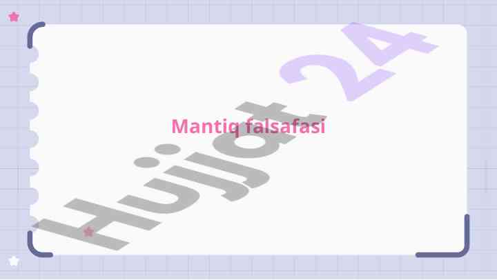 Mantiq falsafasining asosiy tushunchalari va tarixi