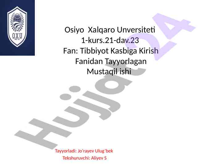 Avitaminoz Va Gipovitaminozlar Tahlili