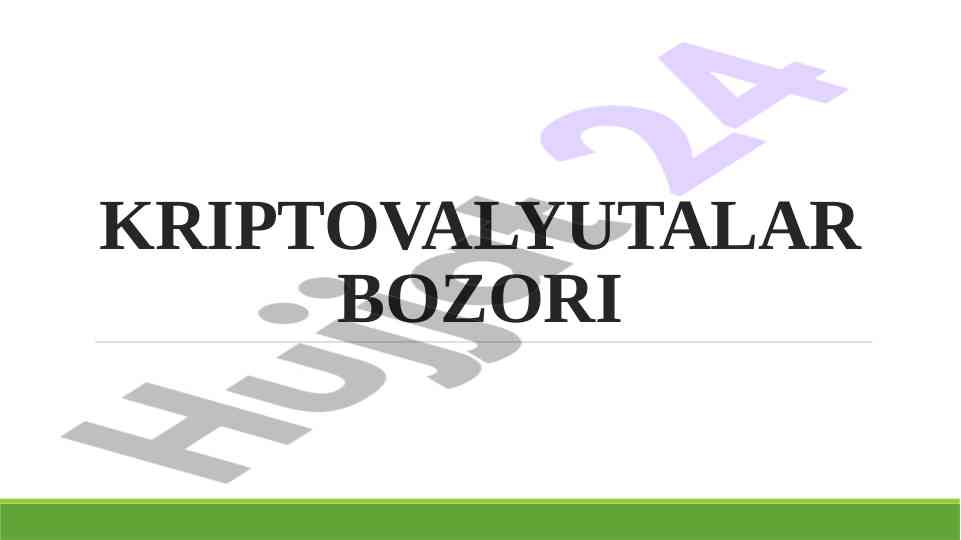 Kriptovalyutalar va blokcheyn texnologiyalari