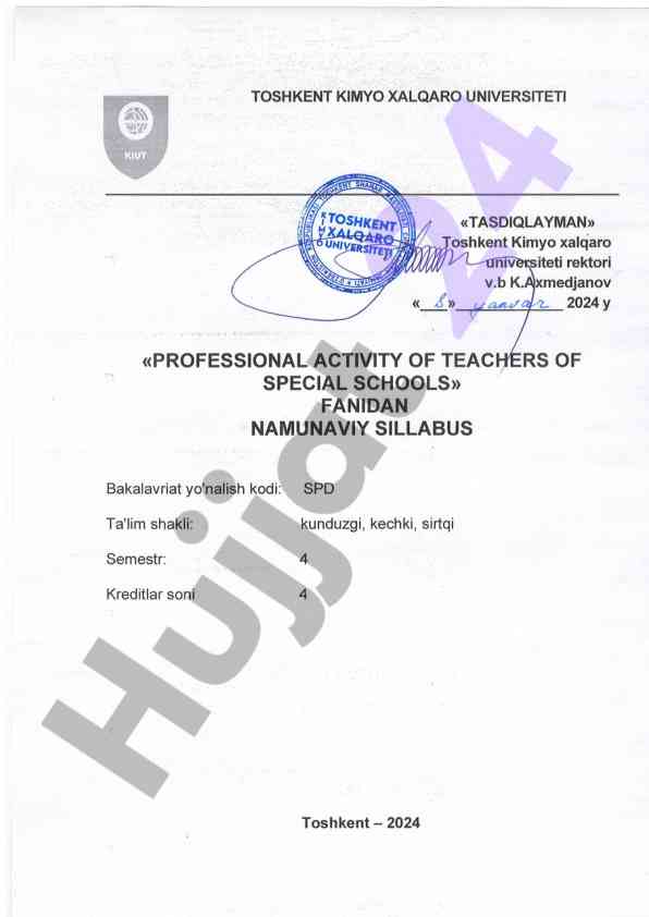 Professional activity of teachers of special schools