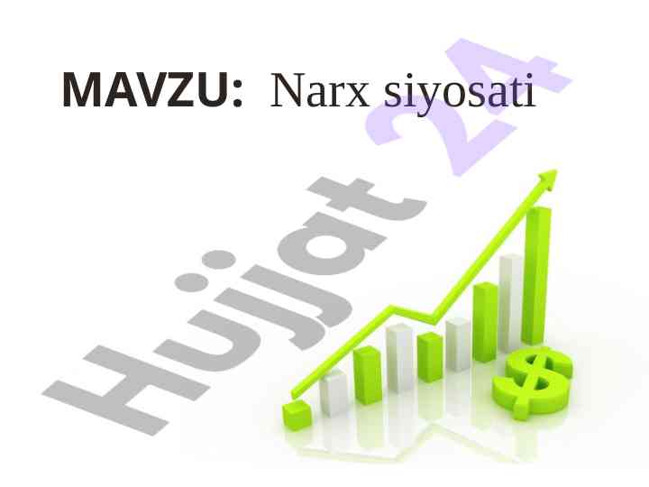 Narx siyosati va bahoni belgilash usullari