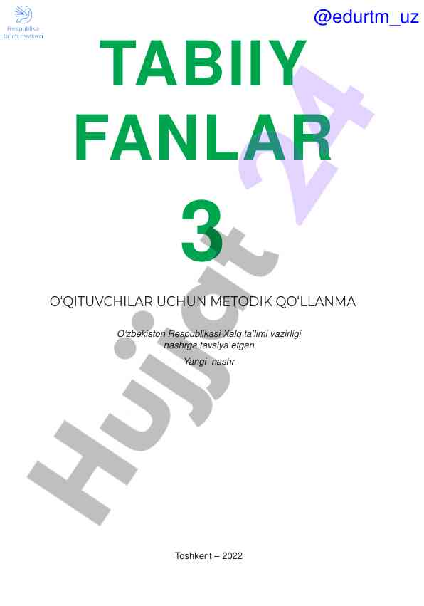 O‘qituvchilar uchun metodik qo‘llanma tabiiy fanlar 3