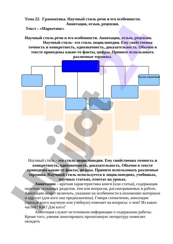 Грамматика научного стиля речи и его особенности