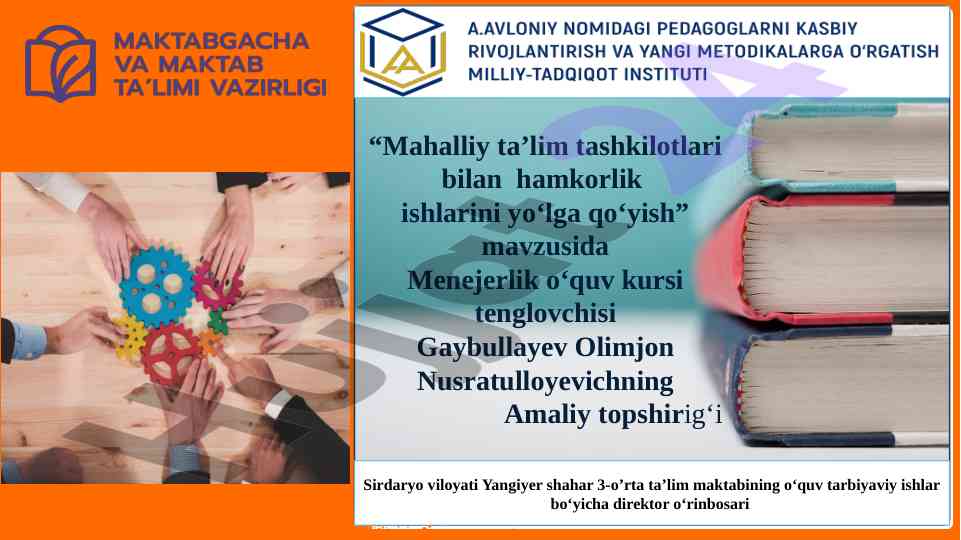 Hamkorlik ishlari bilan ta’limni sifatini yaxshilash