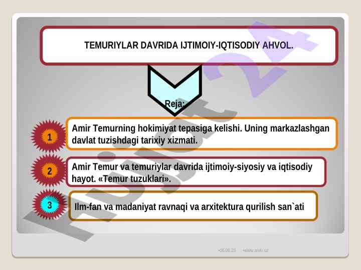 Ijtimoiy-iqtisodiy ahvol davrida temuriylar