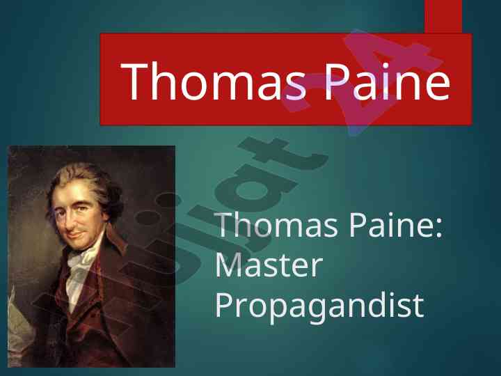 Thomas paine and the impact of common sense
