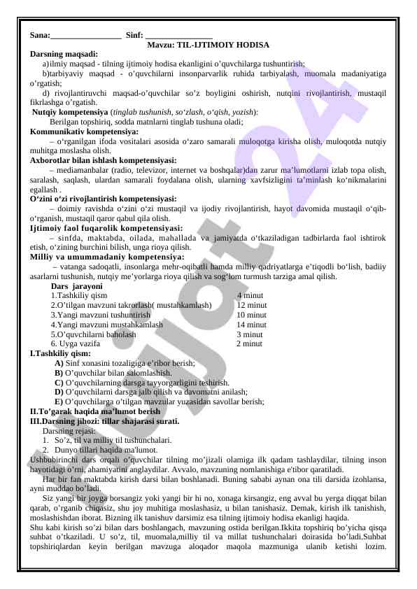 Til-ijtimoiy hodisa darsning maqsadlari