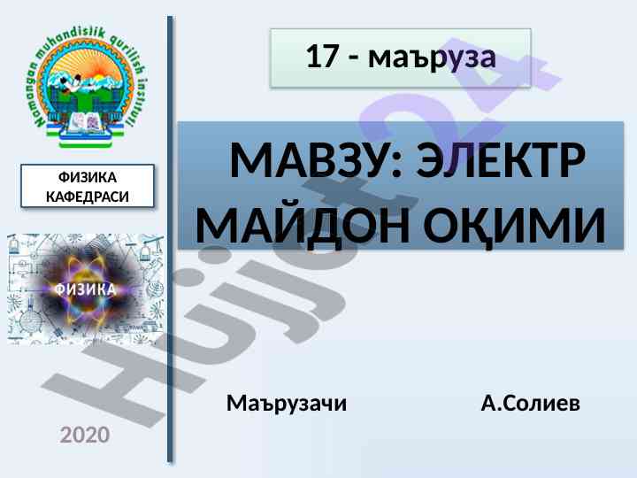 Elektr maydon oqimi boʻyicha mahriza