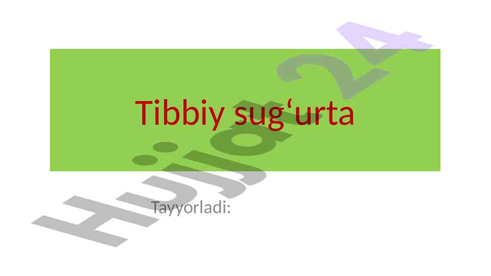Davlat tibbiy sug‘urtasi mexanizmlari va tibbiy xizmatlar