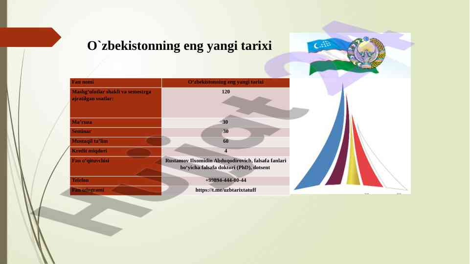 O‘zbekistonning eng yangi tarixi - demokratik jarayonlar