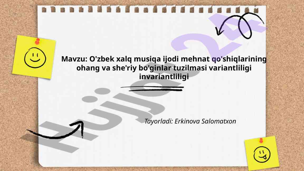 O'zbek Xalq Musiqa Ijodi Mehnat Qo'shiqlari