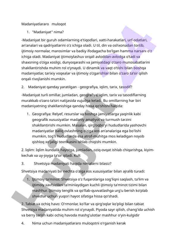 Madaniyatlararo muloqotning asosiy asoslari
