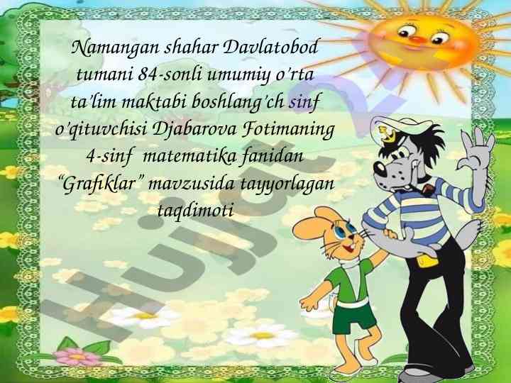 Grafiklar mavzusida dars ishlanmasi