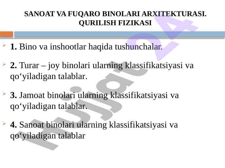 Sanoat va fuqaro binolari arxitekturasi kursi