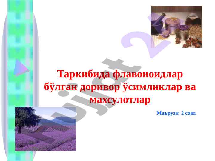 Флавоноидлар билан доривор ўсимликлар тадқиқоти