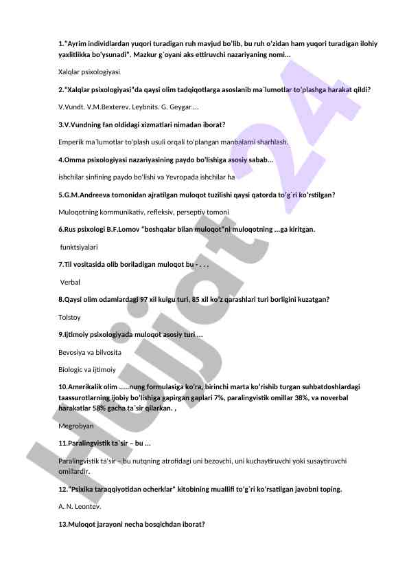 Xalqlar psixologiyasi va muloqot turlari