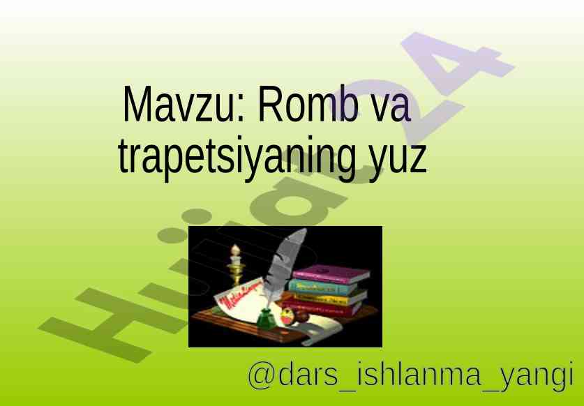Romb va trapetsiyaning yuzi bo'yicha mavzular