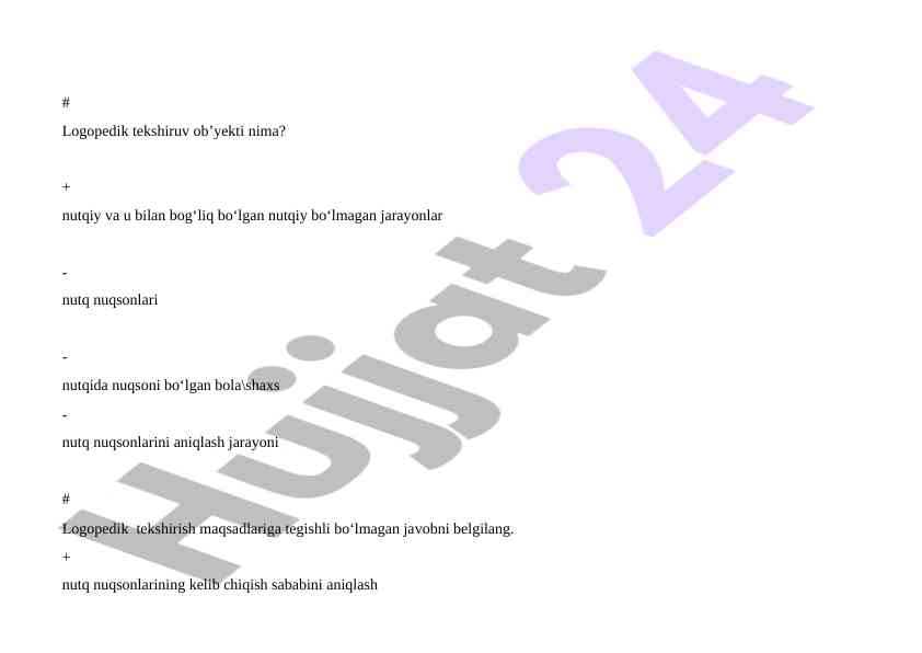 Logopedik tekshiruv: nutqiy nuqsonlarni aniqlash