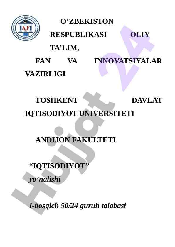 Milliy iqtisodiyotning muvozanatli rivojlanishi