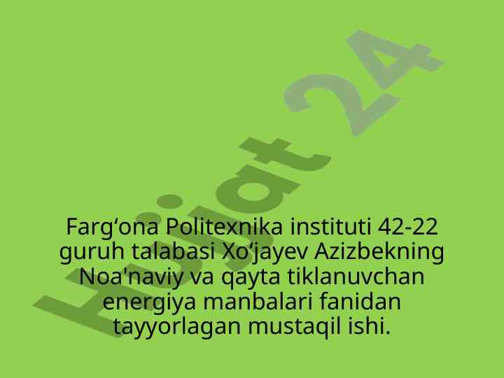 Noa'naviy energiyani iqtisod qilishdagi muammolar