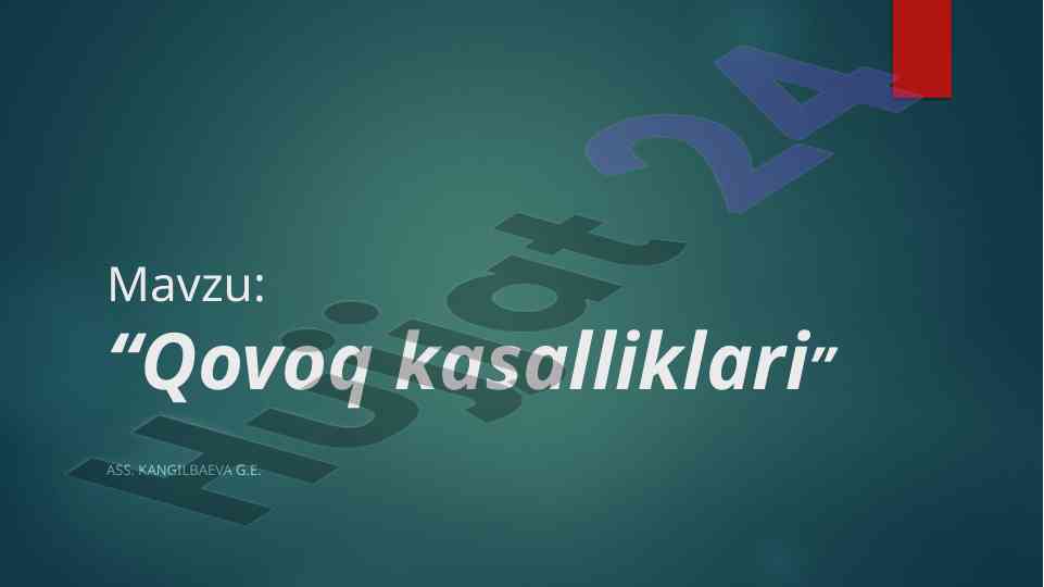 Qovoq kasalliklari va ko’z yosh azolari